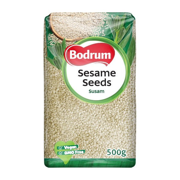 Bag of Bodrum Sesame Seeds with green and white design