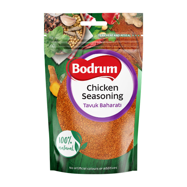 Bodrum Chicken Seasoning package on a white background