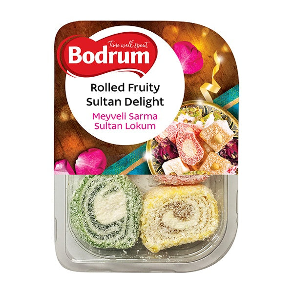 Packaged dessert with 'Bodrum' branding on a white background