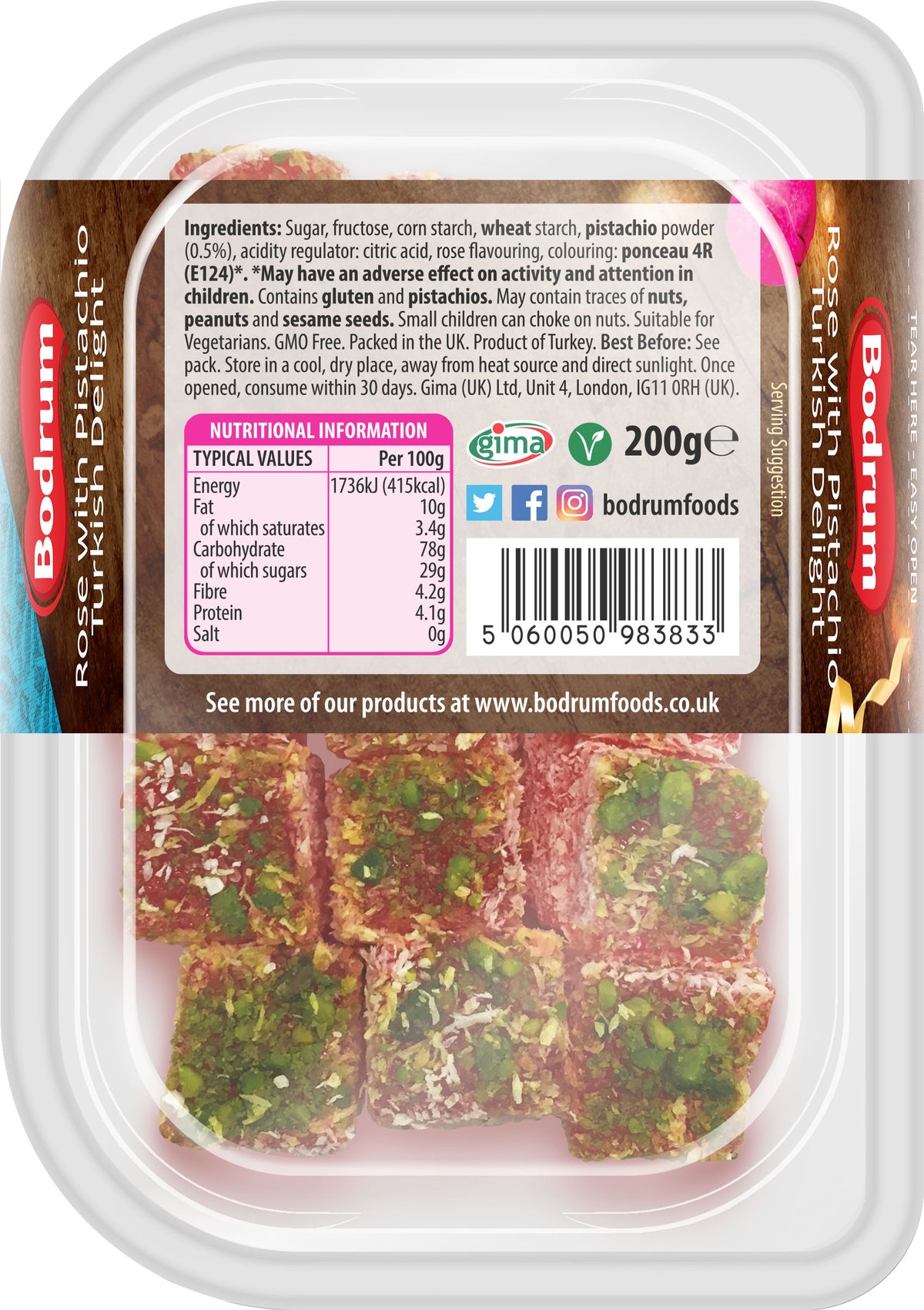 Packaged food product with Bodrum branding on a white background