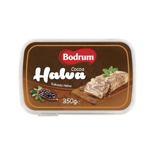 Bodrum Cocoa Halva packaging on a white background