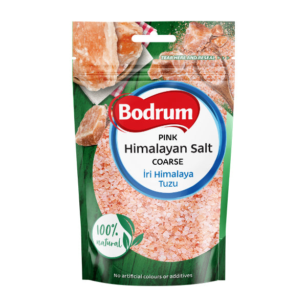 Packaging of Bodrum Pink Himalayan Salt on a white background