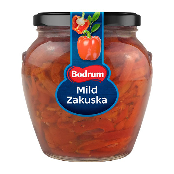 Jar of Bodrum Mild Zakuska on a white background