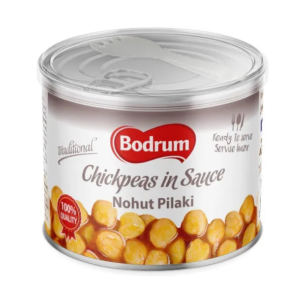 Can of Bodrum Chickpeas in Sauce on a white background