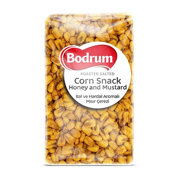 Packaged corn snack with Bodrum branding on a white background