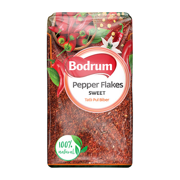 Bodrum Sweet Pepper Flakes packaging on a white background