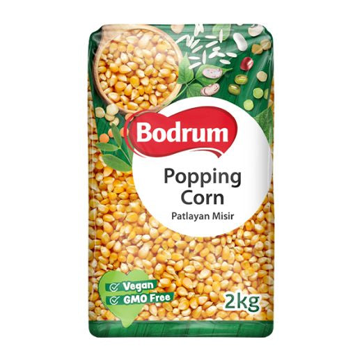 Packaging of Bodrum Popping Corn on a white background