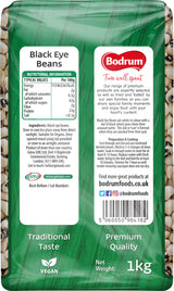 Packaging of black eye beans with Bodrum brand label