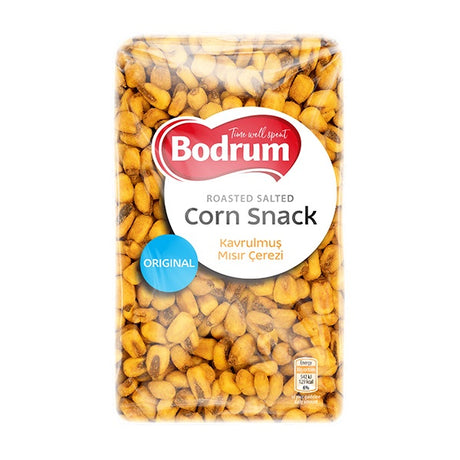 Packaged corn snack with Bodrum branding on a white background
