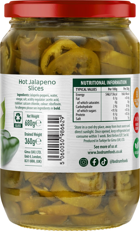 jar of hot jalapeno slices 680g