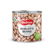 Can of Bodrum Borlotti Beans on a white background