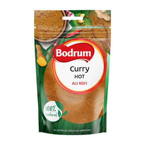 Bodrum Curry Hot spice packet on a white background