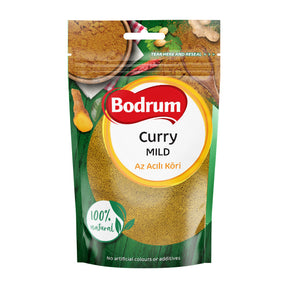 Bodrum Curry Mild spice package on a white background