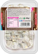 Packaged food product with Bodrum Foods branding and nutritional information label.
