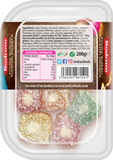 Packaged gummy bears with a visible label on a white background
