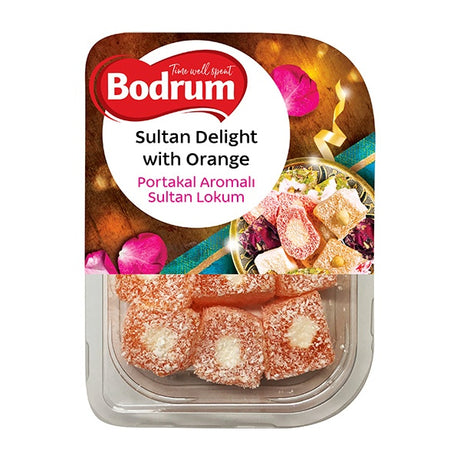Packaged Sultan Delight with Orange by Bodrum on a white background