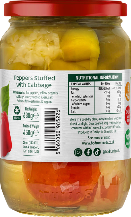 jar of pepper stuffed with cabbage 680g