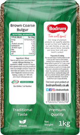 Package of Brown Coarse Bulgur with Bodrum label