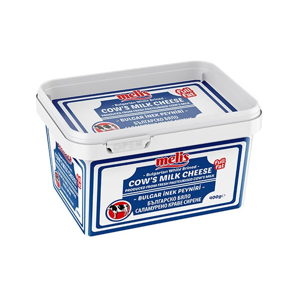 Meltis cow's milk cheese container on a white background