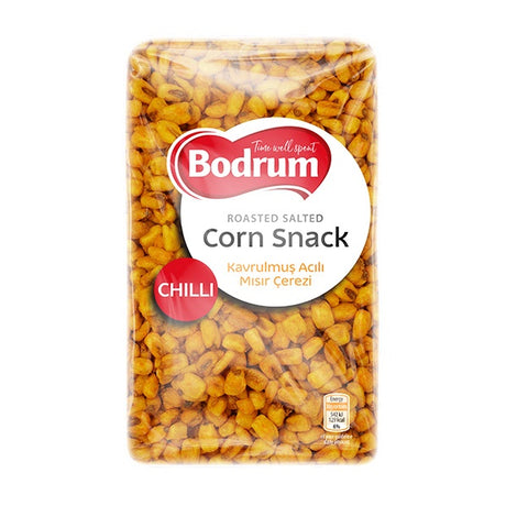 Packaged corn snack with Bodrum branding on a white background