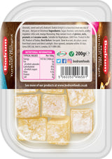 Packaged dessert with Bodrum label on a white background
