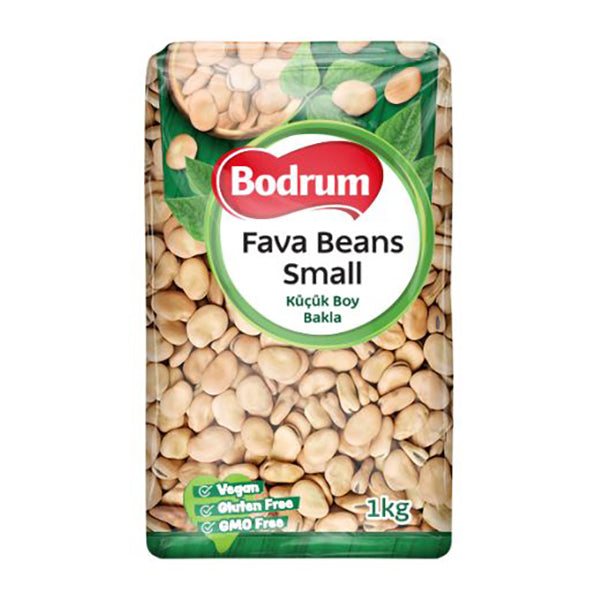 Packaging of Bodrum Fava Beans Small on a white background
