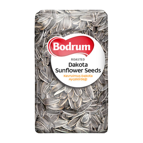 Pack of Bodrum roasted Dakota sunflower seeds on a white background