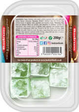 Packaged green candies with Bodrum Foods branding on a white background