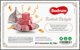 Bodrum Turkish Delight packaging with text and graphics