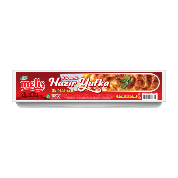 Packaged filo pastry with brand name on a white background