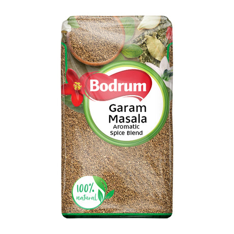 Bodrum Garam Masala spice blend packaging on a white background