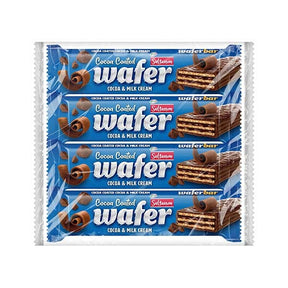 Packaging of Sultanson Cocoa Coated Wafer bars on a white background